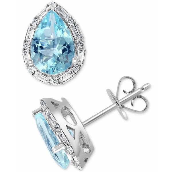 エフィー コレクション レディース ピアス＆イヤリング アクセサリー EFFY® Aquamarine (2-1/5 ct. t.w.) & Diamond (3/8 ct. t.w.)