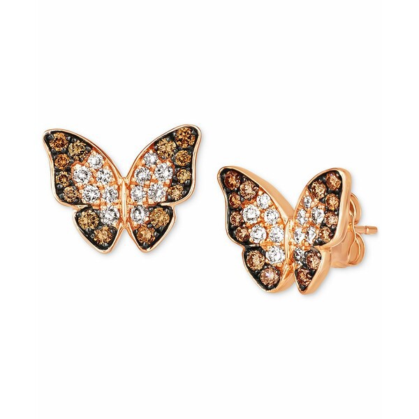 ルヴァン レディース ピアス＆イヤリング アクセサリー Chocolate Diamond (5/8 ct. t.w.) & Vanilla Diamond (1/10 ct. t.w.) Butterfly