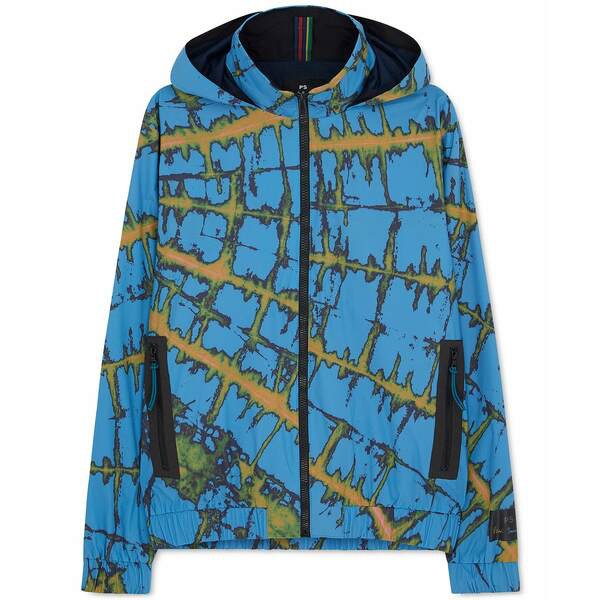 ポールスミス メンズ ジャケット ブルゾン アウター Men S Regular Fit Abstract Print Hooded Full Zip Track Jacket Greyish Blue Flautoreserve Com