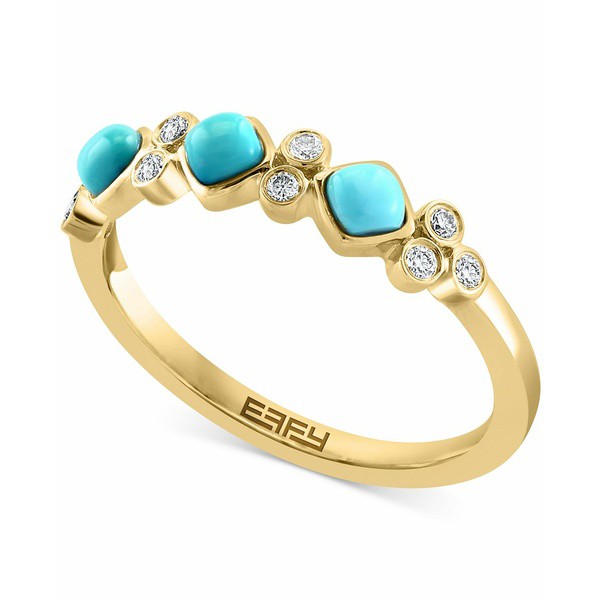 エフィー コレクション レディース リング アクセサリー EFFY® Turquoise & Diamond (1/10 ct. t.w.) Ring in 14k Gold 14K Yellow G