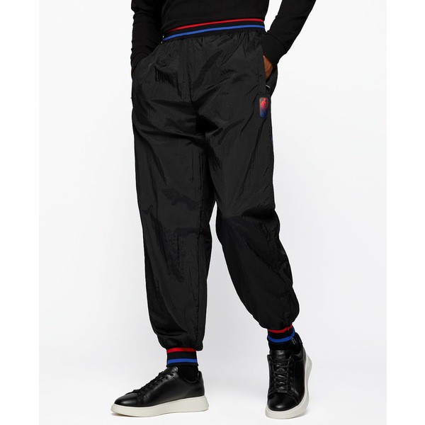 ヒューゴボス メンズ カジュアルパンツ ボトムス BOSS Men's Relaxed-Fit Tracksuit Pants Black