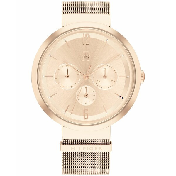 トミー ヒルフィガー レディース 腕時計 アクセサリー Women's Carnation Gold-tone Mesh Bracelet Watch 40mm Carnation Gold-tone