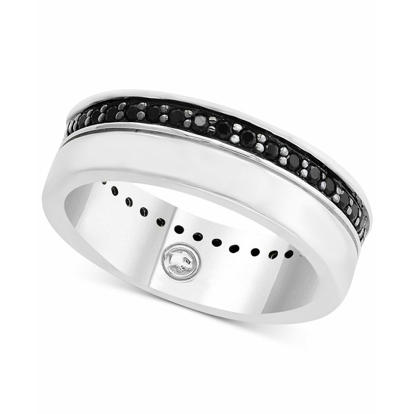 エフィー コレクション メンズ リング アクセサリー EFFY® Men's Black Sapphire Ring (7/8 ct. t.w.) in Sterling Silver Silver