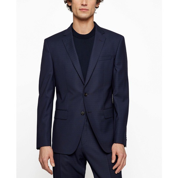 ヒューゴボス メンズ ジャケット＆ブルゾン アウター BOSS Men's Slim-Fit Jacket Dark Blue