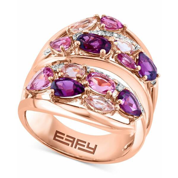 エフィー コレクション レディース リング アクセサリー EFFY® Multi-Gemstone (3-1/5 ct. t.w.) & Diamond (1/5 ct. t.w.) Double C