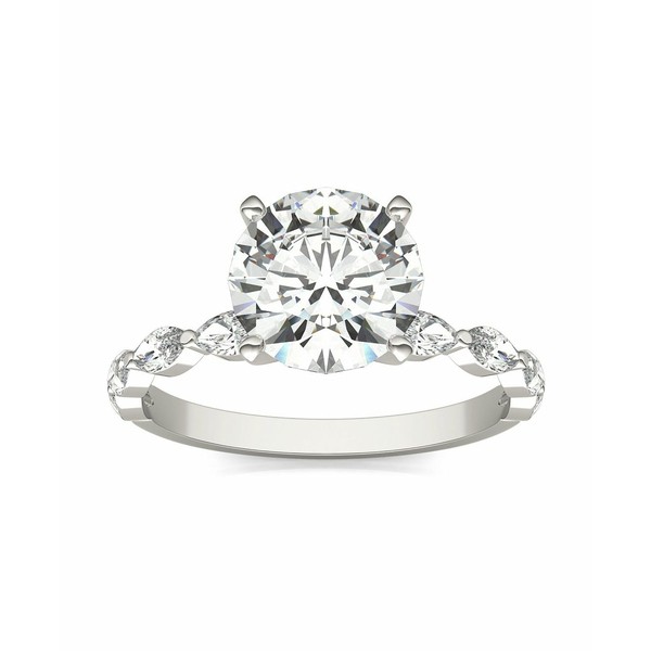 チャールズ アンド コルバード レディース リング アクセサリー Moissanite Accented Solitaire Engagement Ring (2-1/2 Carat Total Wei