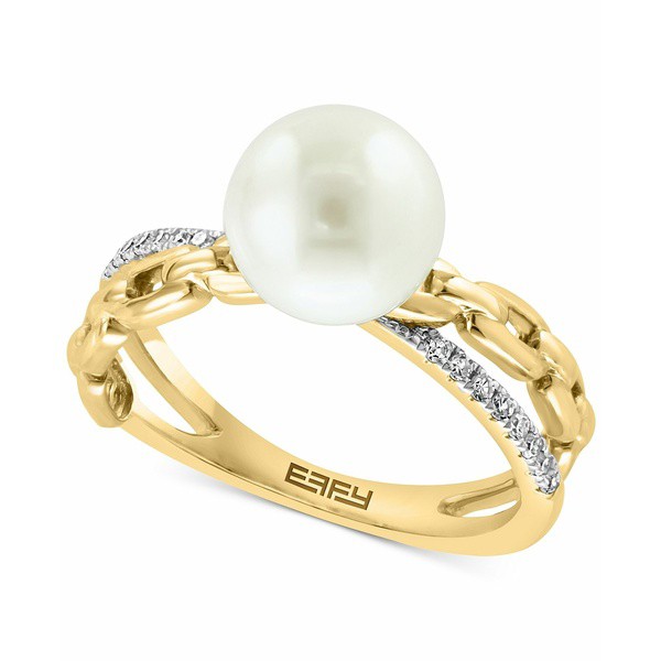 エフィー コレクション レディース リング アクセサリー EFFY® Cultured Freshwater Pearl (8mm) Diamond (1/10 ct. t.w.) Ring in 1