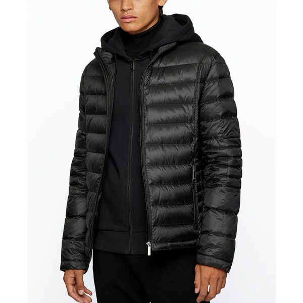 ヒューゴボス メンズ ジャケット＆ブルゾン アウター BOSS Men's Regular-Fit Down Jacket Black