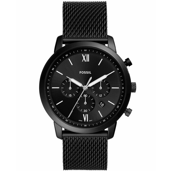 フォッシル メンズ 腕時計 アクセサリー Men's Neutra Black Mesh Strap Watch 44mm Black