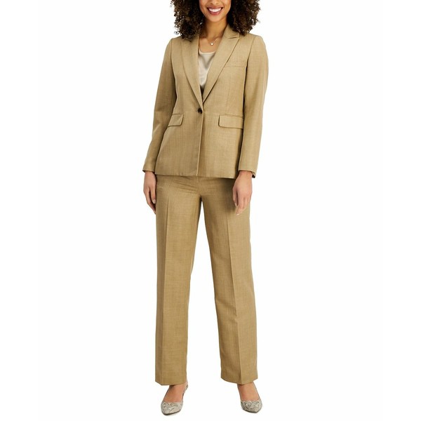 ル スーツ レディース カジュアルパンツ ボトムス Women's Straight-Leg Pantsuit, Regular & Petite Sizes Tan