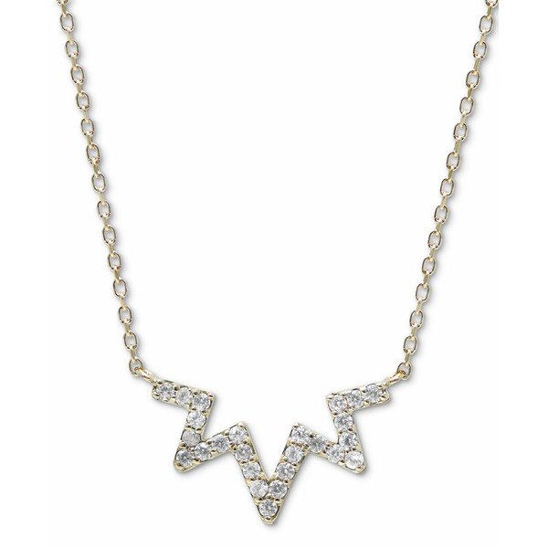 アンジー レディース ネックレス・チョーカー・ペンダントトップ アクセサリー White Sapphire Zigzag Statement Necklace (1/3 ct. t.w.