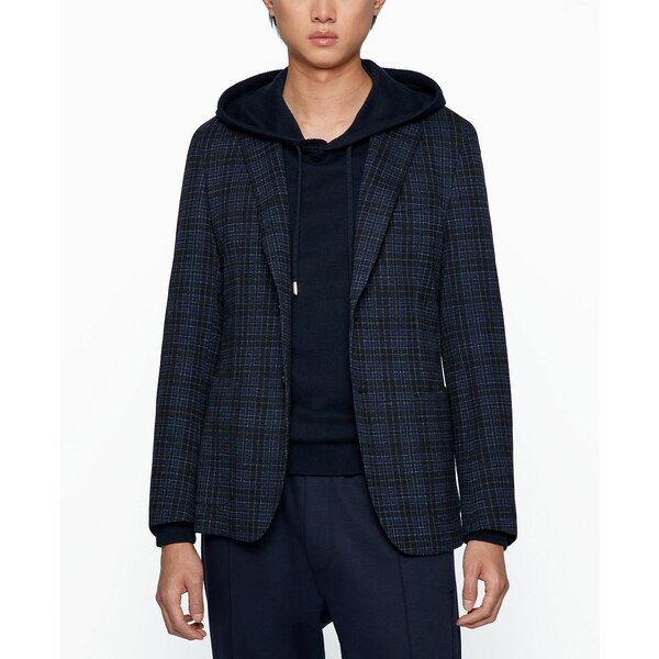 ヒューゴボス メンズ ジャケット＆ブルゾン アウター BOSS Men's Slim-Fit Jacket Dark Blue