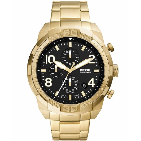 フォッシル メンズ 腕時計 アクセサリー Men's Bronson Gold-Tone Stainless Steel Bracelet Watch 50mm Gold-Tone