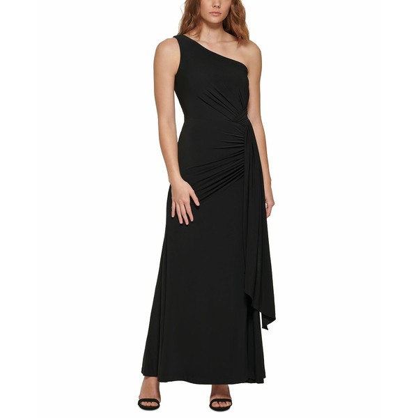 ヴィンスカムート レディース ワンピース トップス Women's Ruched One-Shoulder Gown Black