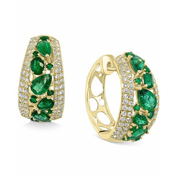 エフィー コレクション レディース ピアス＆イヤリング アクセサリー EFFY® Emerald (2-3/4 ct. t.w.) & Diamond (3/4 ct. t.w.) Sma