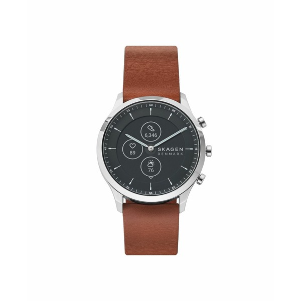 スカーゲン メンズ 腕時計 アクセサリー Men's and Women's Hybrid HR Jorn Brown Leather Strap Smart Watch 42mm Brown