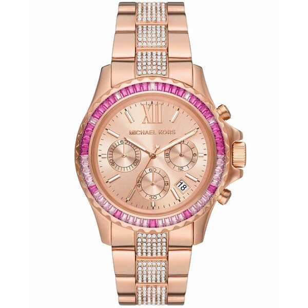 マイケルコース レディース 腕時計 アクセサリー Women's Everest Chronograph Rose Gold-Tone Stainless Steel Bracelet Watch 42mm Ros