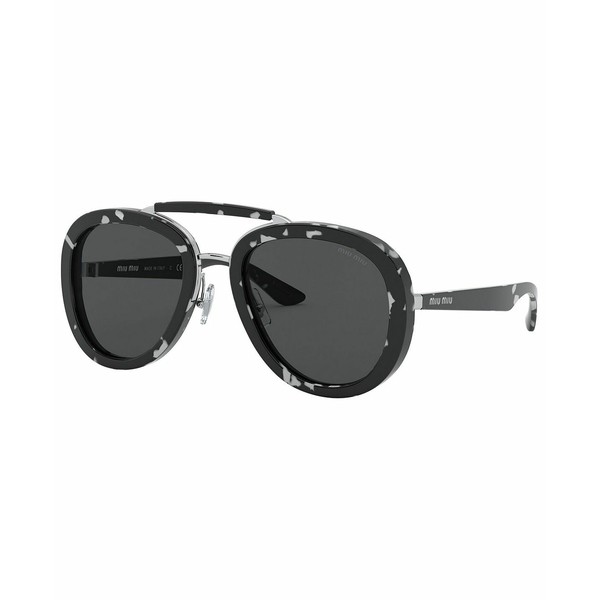 ミュウミュウ レディース サングラス＆アイウェア アクセサリー Women's Sunglasses HAVANA WHITE BLACK/GREY