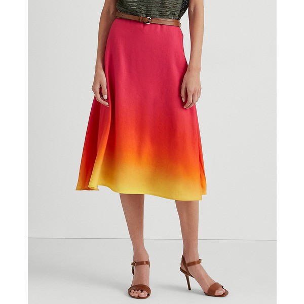 ラルフローレン レディース スカート ボトムス Ombré Linen-Blend Midi Skirt Pink/orange/yellow