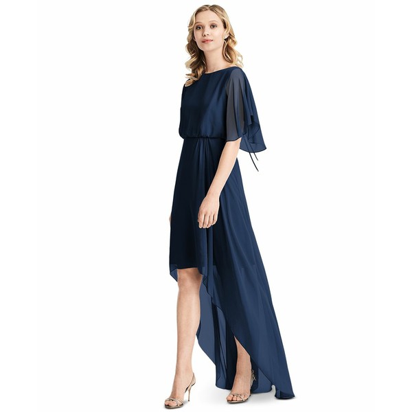 ジェニー・パッカム レディース ワンピース トップス Flutter-Sleeve High-Low A-Line Dress Midnight Blue