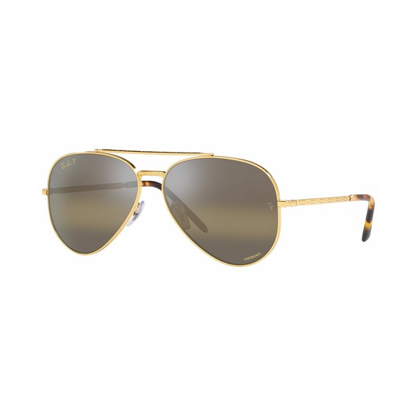 レイバン レディース サングラス＆アイウェア アクセサリー Unisex Polarized Sunglasses, RB3625 NEW AVIATOR 58 Legend Gold-Tone