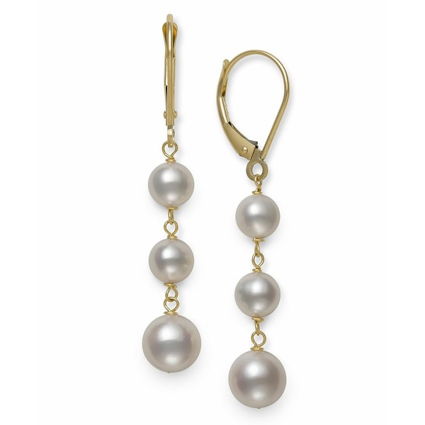 ベル ドゥ メール レディース ピアス＆イヤリング アクセサリー White Cultured Freshwater Pearl (5-8 mm) Leverback Earrings in 14k Y