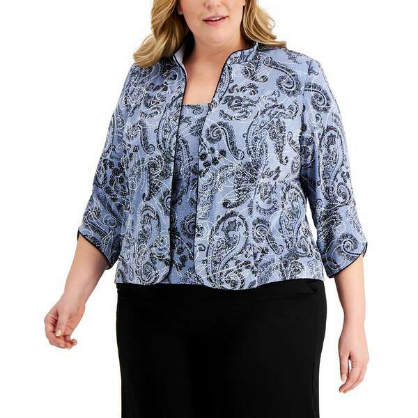 アレックスイブニングス レディース ワンピース トップス Plus Size Printed Twinset Hydrangea