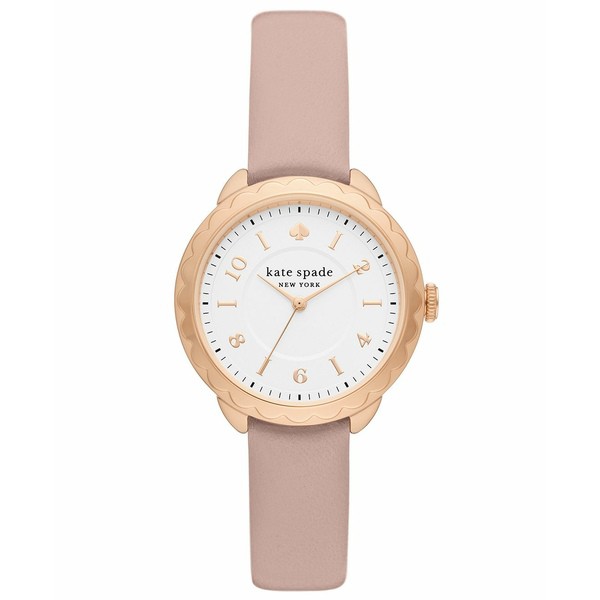 ケイト スペード レディース 腕時計 アクセサリー Women's Morningside Pink Leather Strap watch 34mm Pink