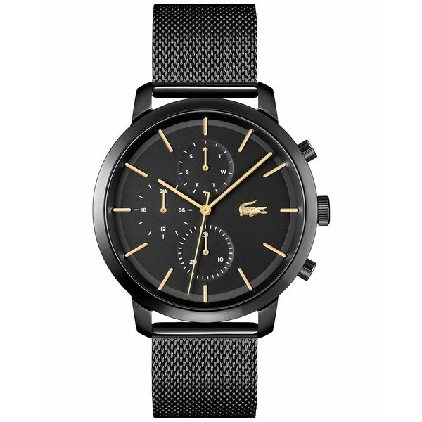 ラコステ メンズ 腕時計 アクセサリー Men's Replay Black-Tone Stainless Steel Mesh Bracelet Watch 44mm Black