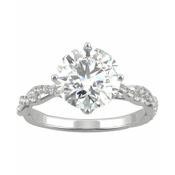 チャールズ アンド コルバード レディース リング アクセサリー Moissanite Twist Engagement Ring (2-1/3 ct. t.w. DEW) in 14k White G