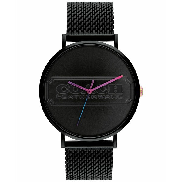 コーチ メンズ 腕時計 アクセサリー Men's Charles Black-Tone Stainless Steel Mesh Bracelet Watch 41mm Black