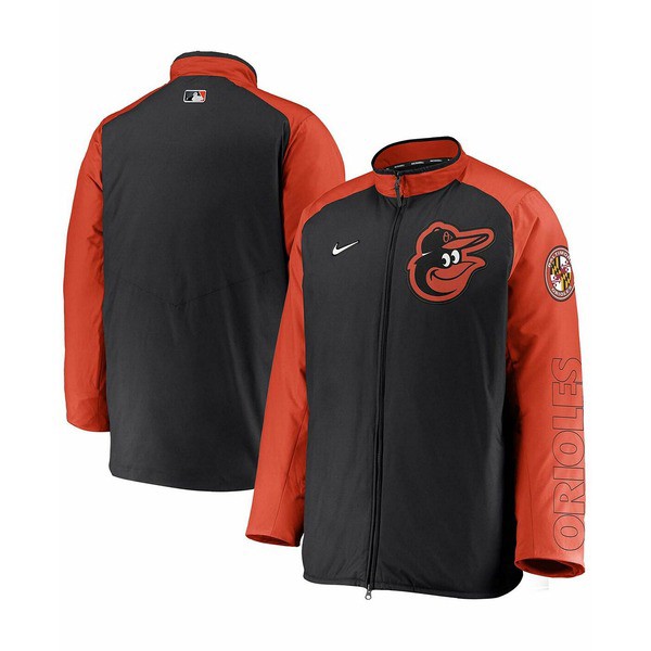 ナイキ メンズ ジャケット＆ブルゾン アウター Men's Black Baltimore Orioles Authentic Collection Dugout Full-Zip Jacket Black