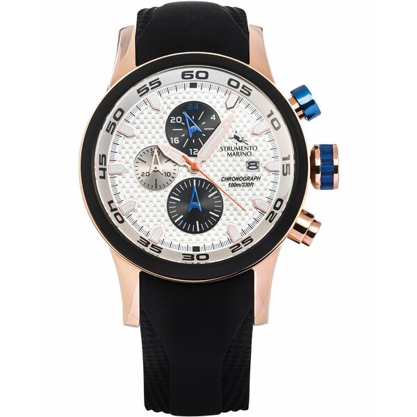 ストルメント マリーノ メンズ 腕時計 アクセサリー Men's Speedboat Black Silicone Performance Timepiece Watch 46mm Black