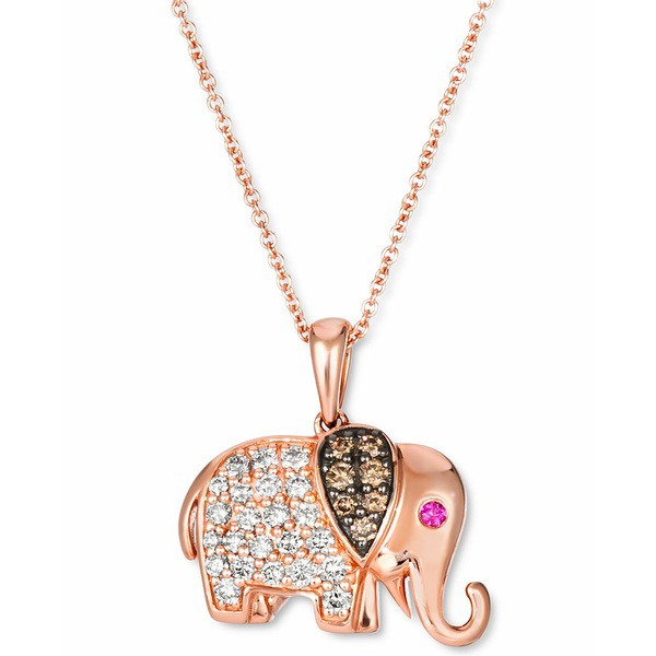 ルヴァン レディース ネックレス・チョーカー・ペンダントトップ アクセサリー Diamond (3/8 ct. t.w.) & Ruby Accent Elephant 18" Pend