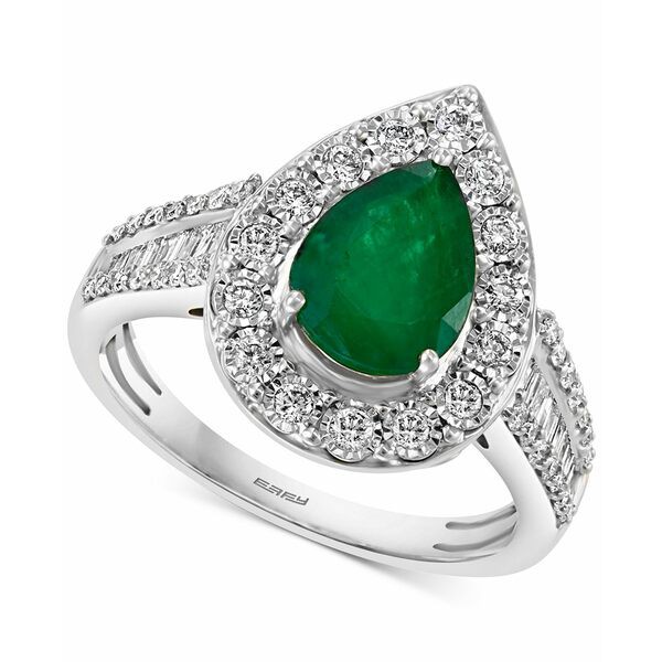 エフィー コレクション レディース リング アクセサリー EFFY® Emerald (1-1/6 ct. t.w.) & Diamond (3/8 ct. t.w.) Teardrop Ring i