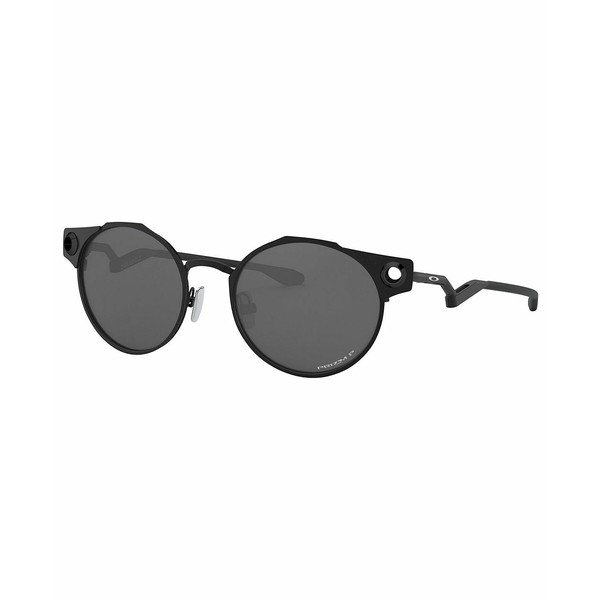 オークリー メンズ サングラス・アイウェア アクセサリー Men's Deadbolt Polarized Sunglasses, OO6046 SATIN BLACK/PRIZM BLACK POLARI