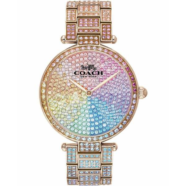 コーチ レディース 腕時計 アクセサリー Women's Park Rainbow Pavé Bracelet Watch 34mm Gold