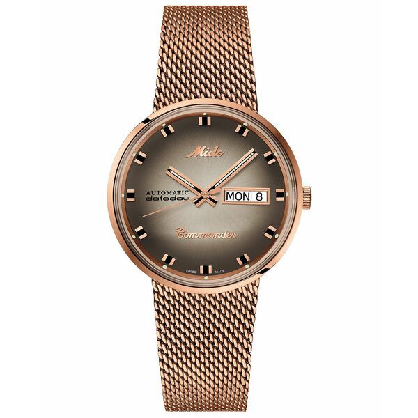 ミド メンズ 腕時計 アクセサリー Men's Swiss Automatic Commander Classic Rose Gold-Tone PVD Stainless Steel Bracelet Watch 37mm -