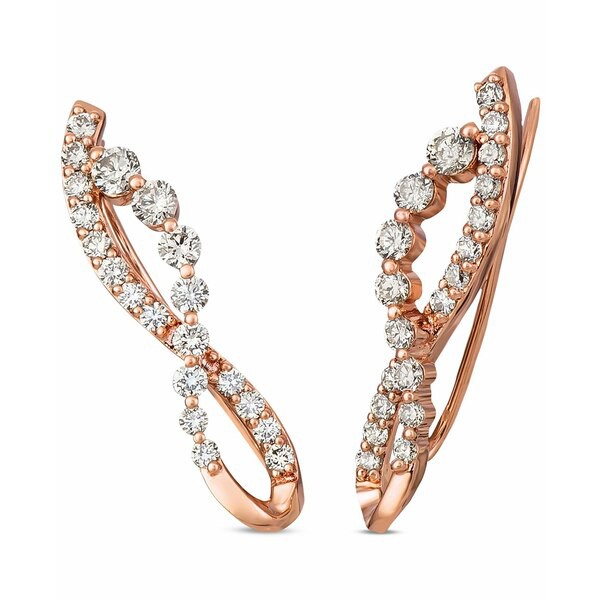 ルヴァン レディース ピアス＆イヤリング アクセサリー Nude Diamond Twist Ear Climbers (1-1/5 ct. t.w.) in 14k Rose Gold Rose Gold