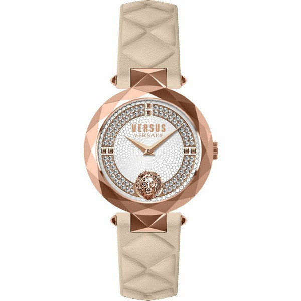 ヴェルサス ヴェルサーチ レディース 腕時計 アクセサリー Versus by Versace Women's Covent Garden Beige Leather Strap Watch 36mm Ro