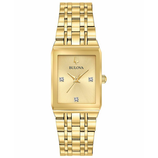 ブロバ レディース 腕時計 アクセサリー Women's Futuro Diamond-Accent Gold-Tone Stainless Steel Bracelet Watch 20.5x31.5mm No Colo