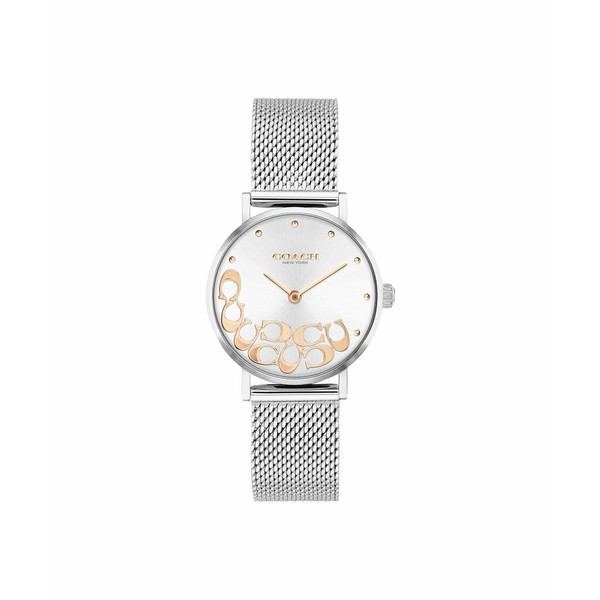 コーチ レディース 腕時計 アクセサリー Women's Perry Stainless Steel Mesh Bracelet Watch 28mm Stainless Steel