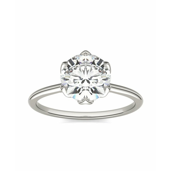 チャールズ アンド コルバード レディース リング アクセサリー Moissanite Round Solitaire Ring (1-9/10 Carat Total Weight Certified