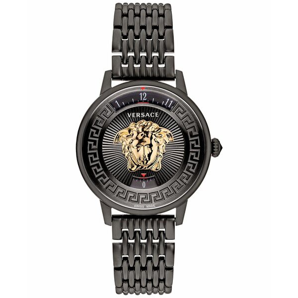 ヴェルサーチ レディース 腕時計 アクセサリー Women's Swiss Medusa Icon Black Stainless Steel Bracelet Watch 38mm Ip Black