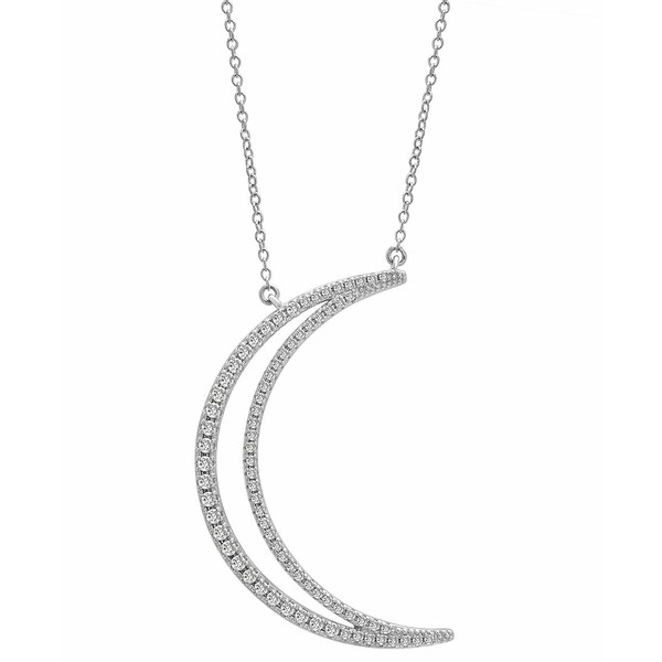 ラップド レディース ネックレス・チョーカー・ペンダントトップ アクセサリー Diamond Crescent Moon Pendant Necklace (1/2 ct. t.w.)