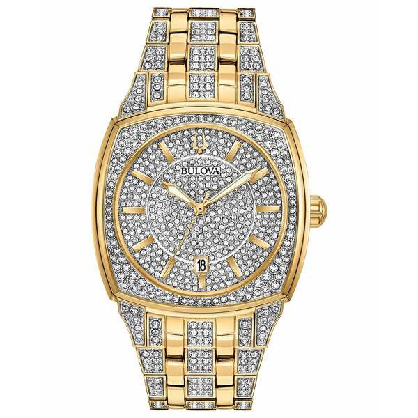 ブロバ メンズ 腕時計 アクセサリー Men's Two-Tone Stainless Steel & Crystal-Accent Bracelet Watch 40mm Two-Tone