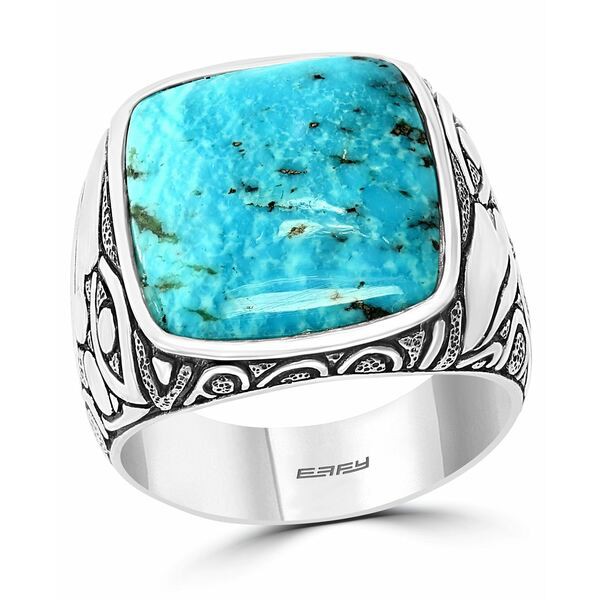 エフィー コレクション メンズ リング アクセサリー EFFY® Men's Turquoise Eagle Ring in Sterling Silver Sterling Silver