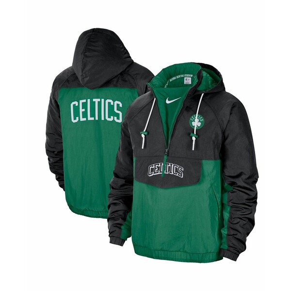 ナイキ メンズ パーカー・スウェットシャツ アウター Men's Black/Kelly Green Boston Celtics 2021/22 City Edition Colorblock Crinkle