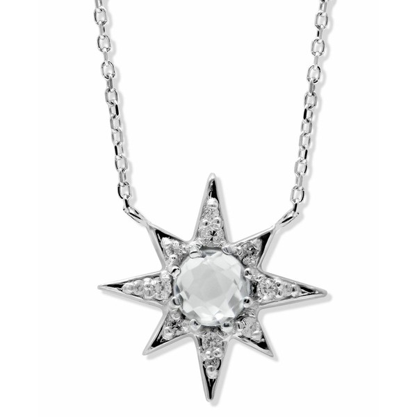 アンジー レディース ネックレス・チョーカー・ペンダントトップ アクセサリー Aztec Mini Starburst Necklace Silver, Clear