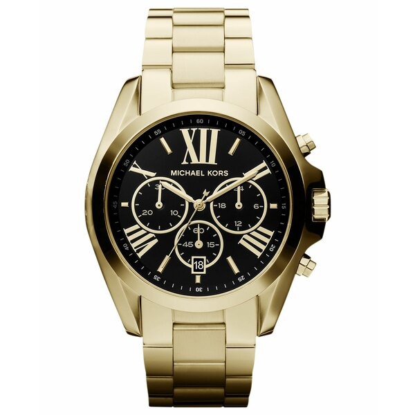 マイケルコース レディース 腕時計 アクセサリー Women's Chronograph Bradshaw Gold-Tone Stainless Steel Bracelet Watch 43mm MK5739